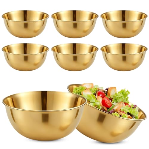 6 Pièces Bol Inox, Bols à Mélanger avec Balance 0,7 L, Saladier Cul de Poule Inox, ø 17 cm, Saladier inox, Bol Cuisine, Bol à épices, Lave-Vaisselle,...