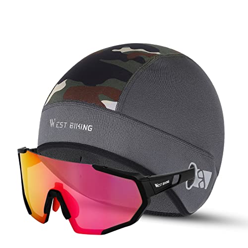 CHIMONA Fahrrad Mütze Herren Damen, Winter Fahrradmütze unter Helm, Warm Winddichte Radmütze, Atmungsaktive Beanie, Thermal Fleece Outdoor-Sportarten Bike Cap Radfahren Laufen Skull Cap Cover
