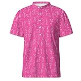 Funny Henley Polo Shirts for Mens Golfer Golf Polos Shirts Short Sleeve Quick Dry Collarless Golf Shirts Button Up Outfits Gifts