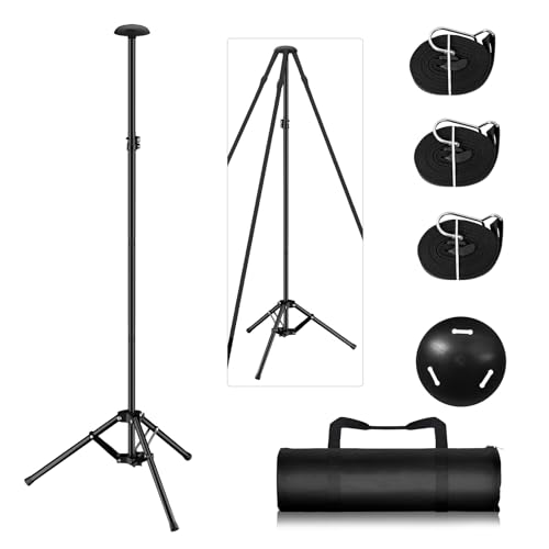 EMART Boat Cover Support Poles System with Metal Tripod Base, 33"-66"Adjustable Pontoon Boat Cover Support Poles with 3 Straps, Storage Bag, to Weatherproof the Canoe, Kayaks, Fishing Boats-1 Pack