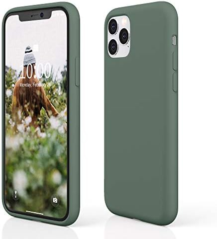 pcgaga iPhone 11 Pro Max Silicone Case, iPhone 11 Pro Max Case, Slim Shockproof Liquid Silicone Case (with Microfiber Lining) for iPhone 11 Pro Max, 6.5” 2019 (Pine Green)