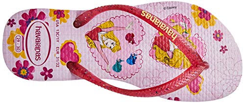 Chinelo Slim Princess, Havaianas, Meninas, Rosa Cream/Pirulito, 27/28