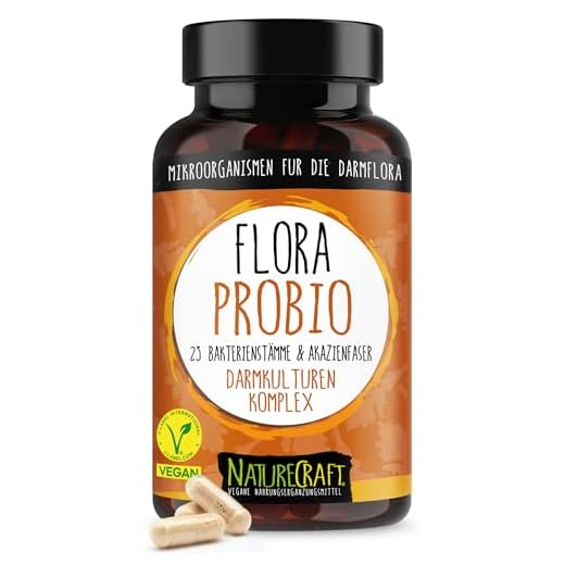 FloraProbio - Complejo de cultivos con 23 cepas bacterianas (10 000 millones de UFC) y fibras de acacia sin inulina, vegano - 60 cápsulas gastrorresistentes (= máx. 2 meses de suministro)