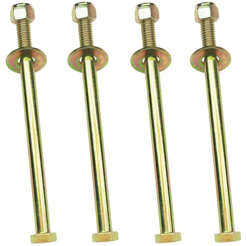 Image of 1 /2 inch x 7-1 /2 inch Hex Head Bolt by Color Galvanization with Nylon Lock nut and Large Size Washer Assortment Kit,Alloy Steel,Grade 5.(4pcs Pack)