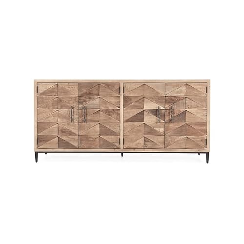 Kosas Home Mave 4-Door Transitional Wood Sideboard In Multi-Tone Natural #TOP3