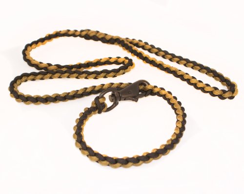 Bison Designs para Cord for Survival Dog Leash and Collar Combo (Black/Tan, 6 Foot)