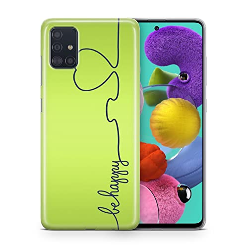Coque Samsung Galaxy A20 silicone König Design Be Happy Vert