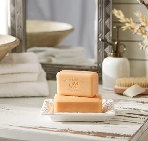 Image of Pre de Provence Artisanal Soap Bar, Natural French Skincare, Enriched with Organic Shea Butter, Quad Milled for Rich, Smooth & Moisturizing Lather, Persimmon, 5.3 Ounce