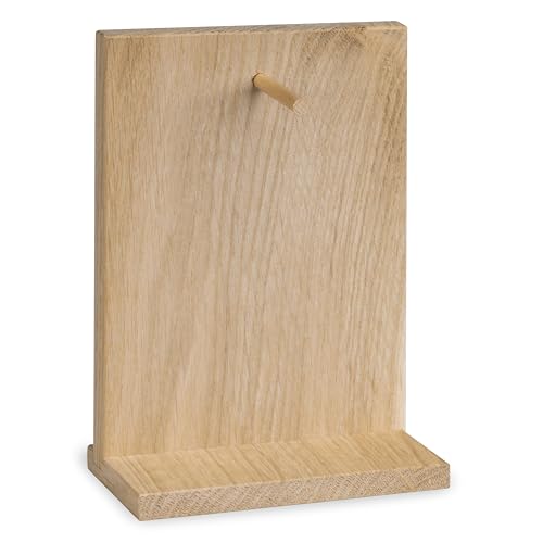 Supporto in legno di ROVERE per Calendario Giornaliero da Tavolo con Fogli a Strappo | Compatibile con altri Ricambi di Calendari a Blocco Formato A6 | Dimensioni cm 12x17x5.5