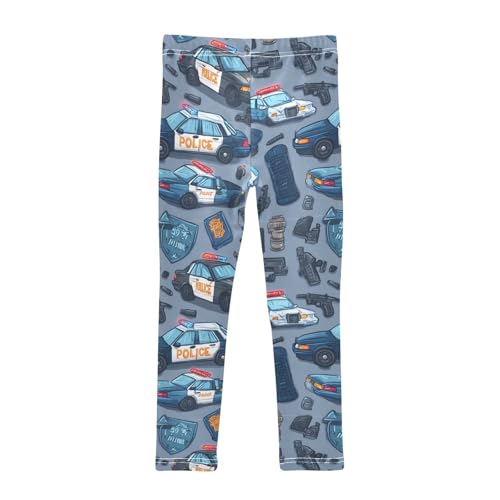 Boccsty Police Cars Girls Leggings Kids Yoga Pants Dance Active Tights 4T2