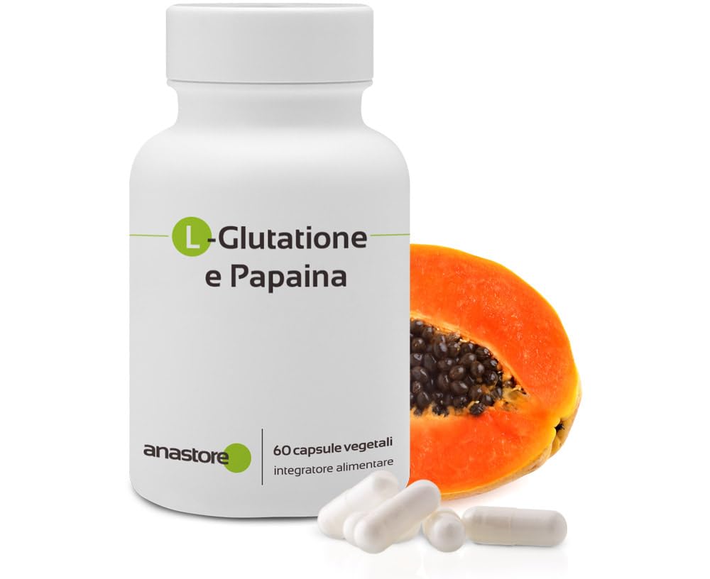L - Glutathion e Papaya * 200 mg / 60 capsule * Dimagrante + diuretico + bruciagrassi * Sinergia di altissima qualità *