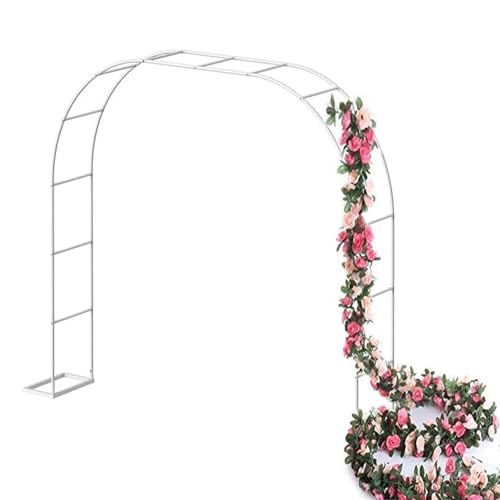 Pérgola de celosía de metal blanca de alta resistencia para decoración de jardines y eventos 2