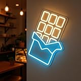 Xusdamyj Enseigne lumineuse LED pour bar à chocolat - Décoration de pâtisserie - Enseigne lumineuse pour chocolat - Enseigne néon LED pour magasin de bonbons - Idéal pour anniversaire et