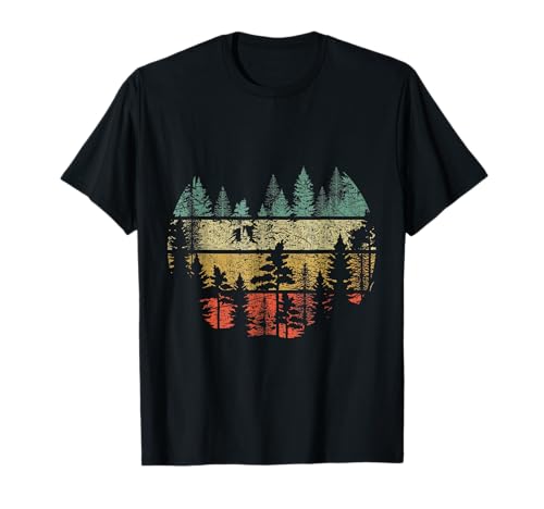 Retro Bosque Árboles Al Aire Libre Naturaleza Mujeres Hombres Vintage Camiseta