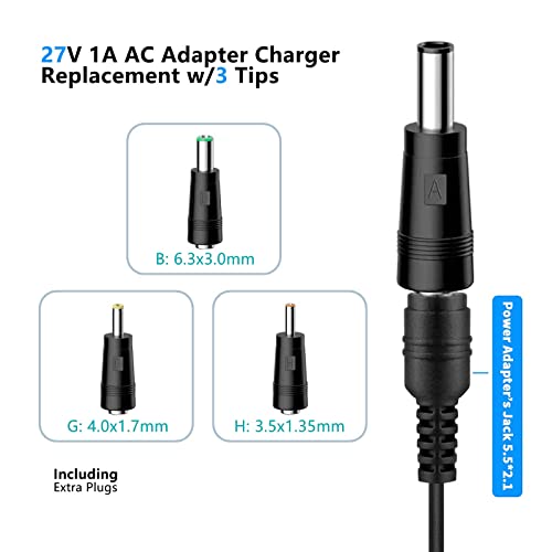 Replacement 27V Ac Dc Adapter For Sharper Image 2437599 1013002 1012667 1011666 1013983 1014747 1013985 Powerboost Deep Tissue Cordless Massager Pro Percussion Massage Gun Power Supply Charger Cord #TOP2