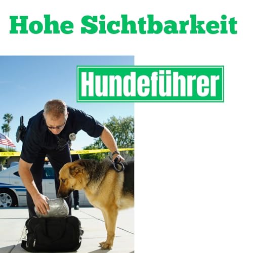 Hundeführer Auto Magnetschild – Olanmarp Magnetisches Hinweisschild für die Kennzeichnung von Hundeführer-Fahrzeugen | UV-beständig & wetterfest | ca. 20 x 5 cm - bis 190 km/h - Made in EU