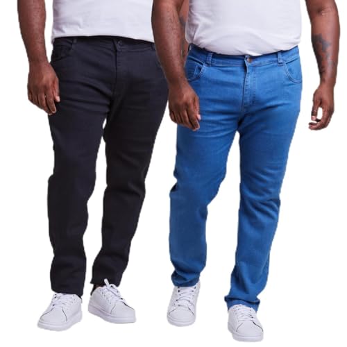 Kit 2 Calças Jeans Skinny Slim Masculina Plus Size