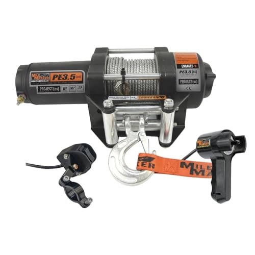 Mile Marker Winch PE3500 para ATV 3500 lb 7/32” X 42’ Cable miniatura 4