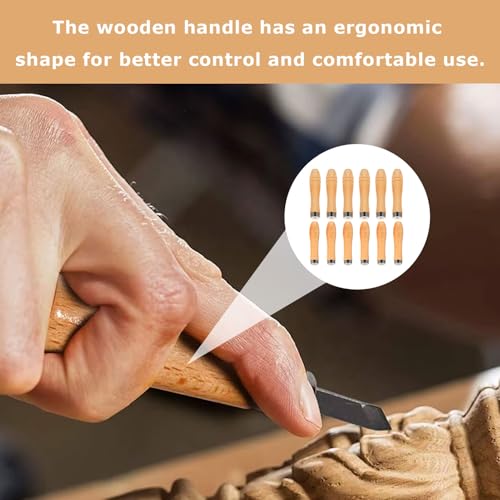 12 Stück Feilenheft,Holzgriff,Feilengriff,Feilenheft Holz,Feilenschneidewerkzeug-Griff,Holzgriff Mit Starken Metallhalsbändern,Holzfeilengriff Holz Für Feilengriff, Holzbearbeitung Und Meißeln