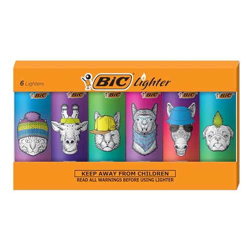 BIC Maxi Special Edition Augmented Reality Pocket Lighters, 6-Pack