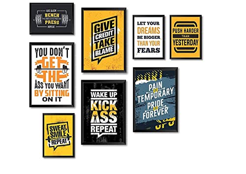 Image of PAPER PLANE DESIGN Quotes Wall Framed Posters (2 Sizes, set of 8 frames) (MENTOR) (E)