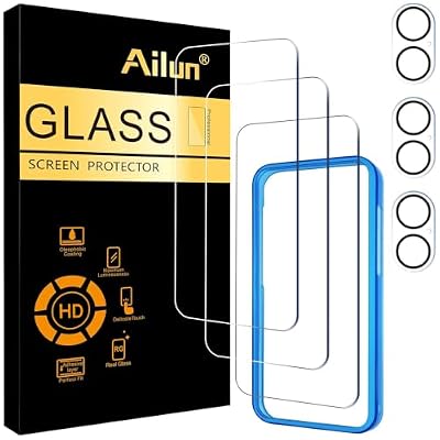 Ailun Screen Protector + Camera Lens Protector for iPhone 16 Plus, 3+3 Pack