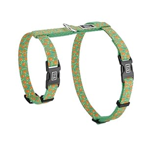 Tella & Stella Escape Proof Cat Harness for Walks – Adjustable Fit for Neck 7 in to 12 in & Chest 10 in to 17 in – Lightweight, Soft, and Comfortable Design – 4-Point Safety Buckles (Ollie Orange)