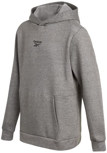 Reebok Boys' Sweatshirt - Fleece Pullover Fashion Hoodie Designs And Logos, Size 8, Grey Grindel #TOP3