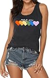 Qskall Womens Pride Shirt Rainbow Tank Top Lesbian Vest Pride Sleeveless Shirts