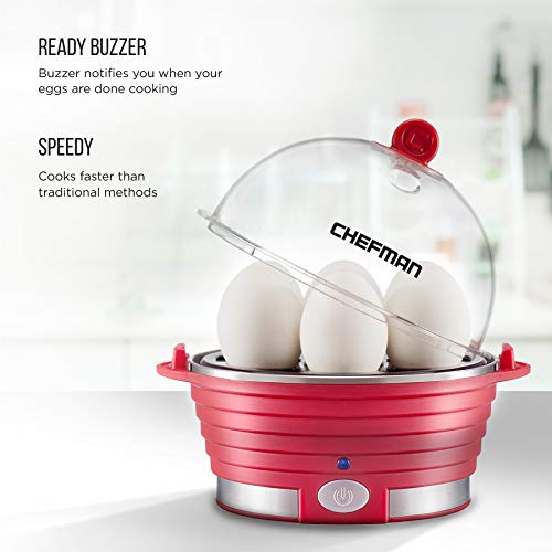 image for Chefman Electric Egg Cooker Boiler Rapid Poacher, Food & Vegetable Ste