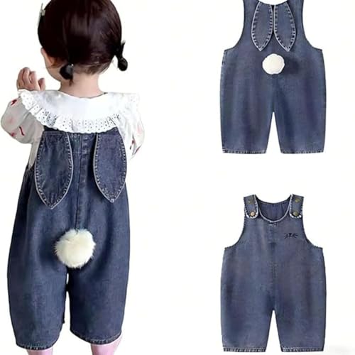 Generisch Kleinkind Jungen Oster Outfit Baby Jeans Latzhose Latzhose Hose Niedlicher Strampler Jeans Mädchen Jumpsuit (12-18 Monaten)
