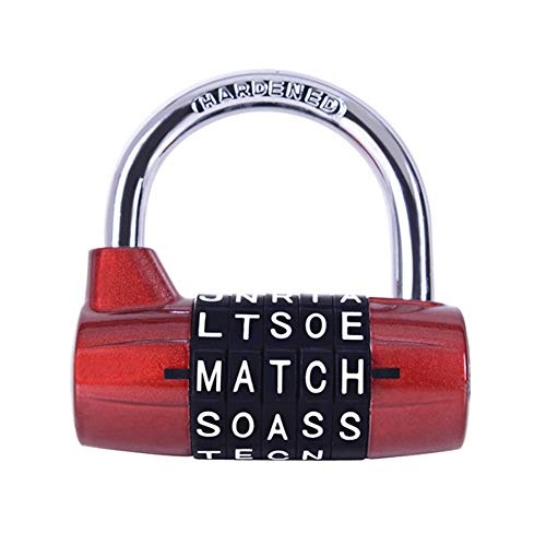 Gym Locker Lock,5 Letter Word Lock,5 Digit Combination Lock,Safety Padlock for School Gym