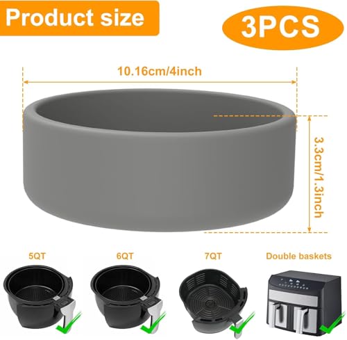 Image of NIHUIFDPY 3Pcs Air Fryer Egg Poacher, 4x1.3 Inch Silicone Egg Poacher Cups for Egg Bites - Nonstick Microwave Egg Boiler Mold, Dishwasher Safe Silicone Egg Cooker for Oven & Steamer