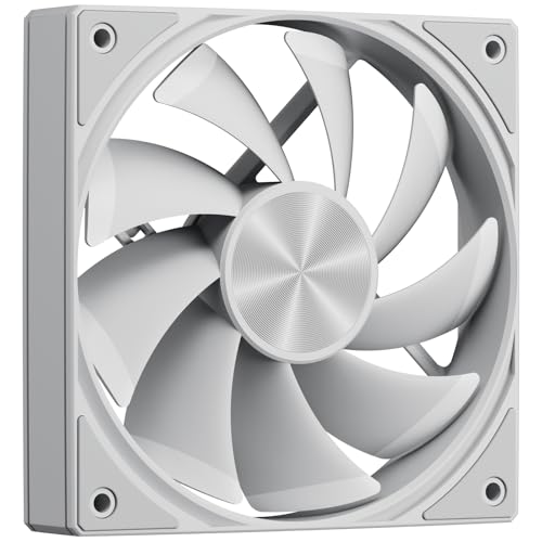 upHere gaming U3T1 Ventole PC, Low Noise 4-Pin PWM Ventilatore 120mm, High Performance 1650RPM Hydraulic Bearing Ventola Raffreddamento, 25dB(A) Quiet Fan for PC Case CPU Cooling-Bianco