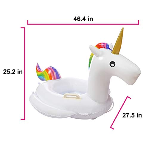 Mortime Baby Pool Float Unicorn Inflatable Swimming Ring Seat, 30" Unicorn Swim Float For Kids Toddlers Babies 3-6 Years #TOP2