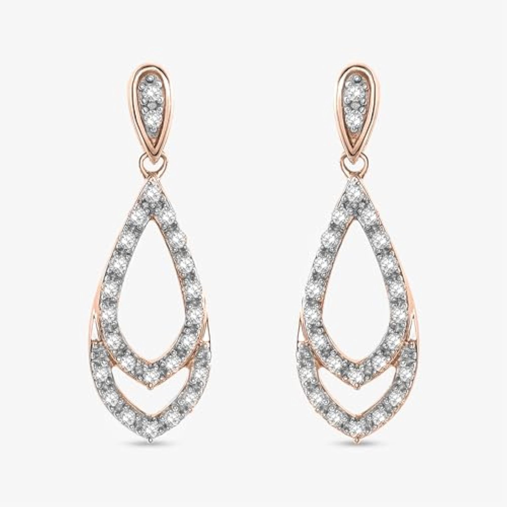 Women's Lab Grown Diamond 925 Sterling Silver Earrings, Anti Tarnish