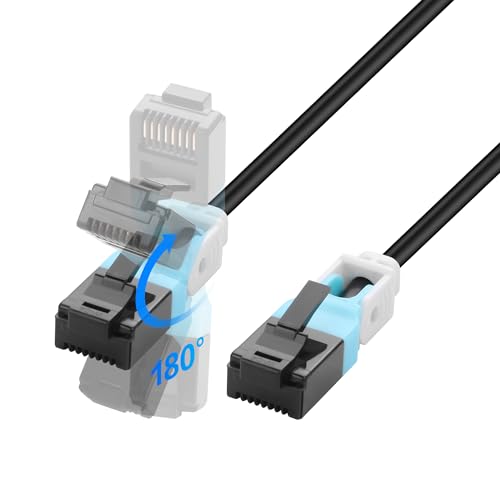 Cable Ethernet Cat6 Rotativo 6.6 pies con conector RJ45 miniatura 1