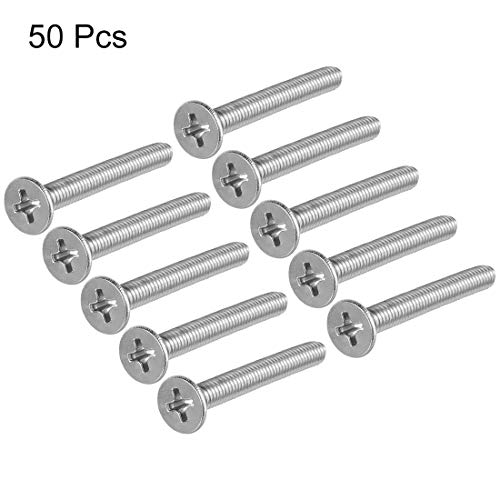 image for uxcell M4x25mm Flat Head Machine Screws Phillips Cross Screw 304 Stain