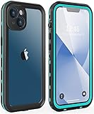 Dewfoam for iPhone 13 Case Waterproof Shockproof Dustproof Full-Body Sturdy with Camera Lens Protector and Built-in Screen Protector,Underwater Full Sealed Cover Protective for iPhone 13 (Teal)