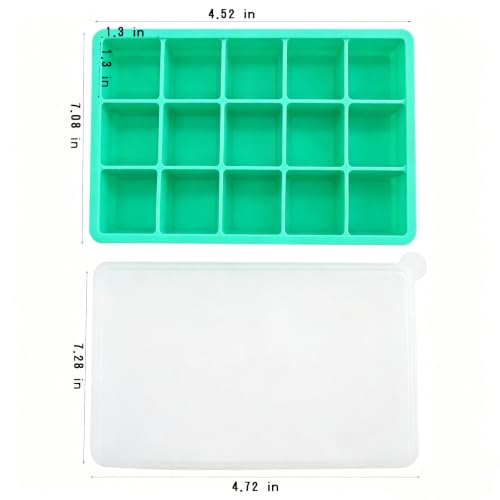 Bandeja grande para cubitos de hielo de silicona con tapa miniatura 6