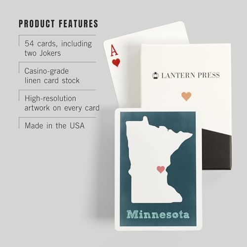 Lantern Press Minnesota, 52 naipes tamaño póker miniatura 3