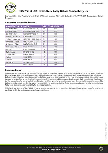 Active Grow T5 High Output 4Ft Led Grow Light Bulb - Plant Grow Lights For Indoor Plants, Veg, Bloom, Greens & Microgreens - 24W - Sun White Full Spectrum High Cri 95 - Direct Replacement - 4-Pack #TOP6