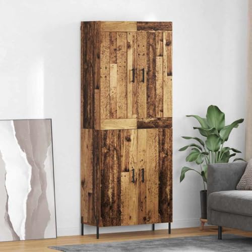 Armario alto de madera envejecida y metal con acabado premium de 180 cm 3