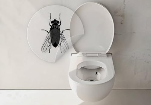 WC-Aufkleber Set, 6 Stück, Toilettenaufkleber mit Zielscheibe und Fliege Design, Urinal-Sticker für Toiletten