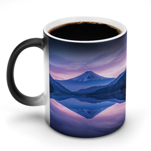 シンプルで優雅な富士山の風景マグカップ 変色カップ 美しい日本の風景写真 魅惑的な色彩の風景 コーヒーカップ 高級 おしゃれ 人気 誕生日プレゼント ギフト 贈り物 彼女 妻 友人 家族 愛する人への素敵なプレゼント バレンタインデー 結婚記念日 プレゼン