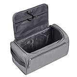 koboome Neceser portátil colgante de viaje, impermeable, organizador de maquillaje, bolsa de ducha, kit de viaje, bolsa de cosméticos multifunción para hombres y mujeres (gris)