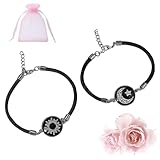 IBHOO Long Distance Touch Bracelets, Touch Bracelets for Couples, Smart Light & Vibration Love Jewelry, Long Distance Valentines Day Gifts (A, alloy)