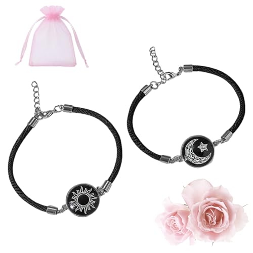 IBHOO Long Distance Touch Bracelets Touch Bracelets for Couples Smart Light & Vibration Love Jewelry Long Distance Valentines Day Gifts (A alloy)