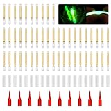 Stebcece 50 Pcs Fishing Light Sticks Glow Tip Long-Lasting Glowing Fishing Rod Fihisng Green Fluorescent Light Rod Glow Sticks