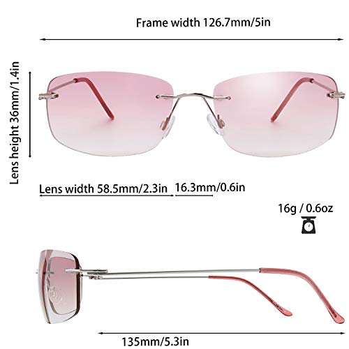 Image of The Fresh Minimalist Small Rectangular Sunglasses Clear Eyewear - Exquisite Packaging